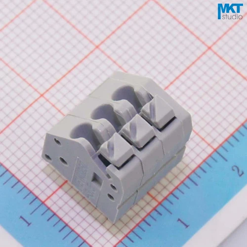 

100Pcs 3P B-Type 3.50mm Pitch Spring Clamp PCB Screwless Terminal Block