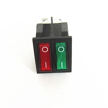 

1pc Rocker Switch Six Foot Double Ship Type Switch Boat Switch with green Red Indicator Light ON-OFF for Electric baking pan