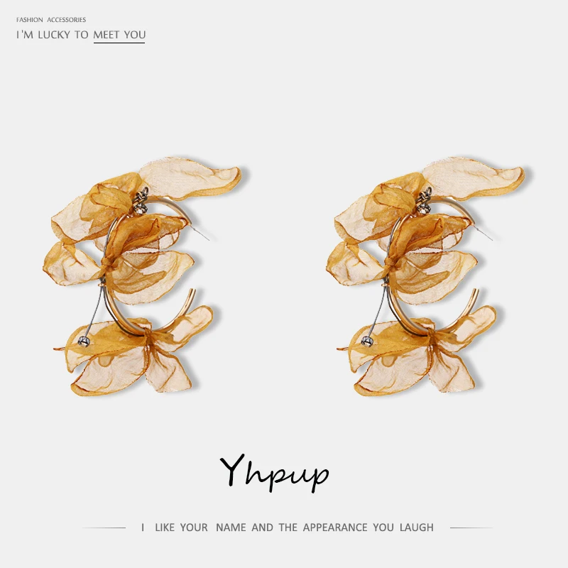 

Yhpup Trendy Copper Hyperbole Bohemia Hoop Earrings S925 Statement Handmade Rhinestone Brincos Oorbellen for Girl Party Jewelry