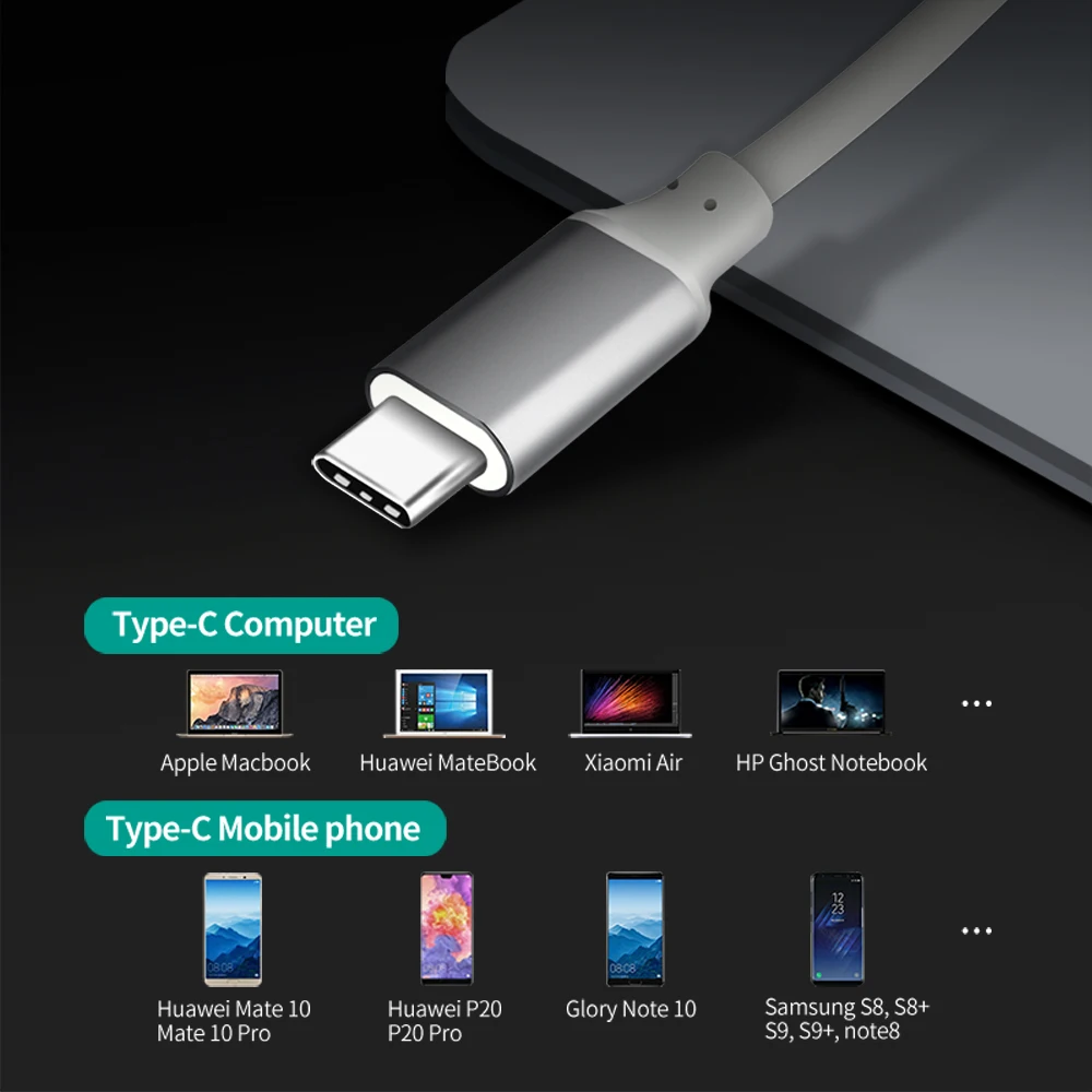 9in1USB C концентратор TYPE C Thunderbolt 3 адаптер USB-C подключающийся аппаратный ключ с HDMI 4k PD USB 3,0 SD TF кардридер для MacBook Pro Air 13 15