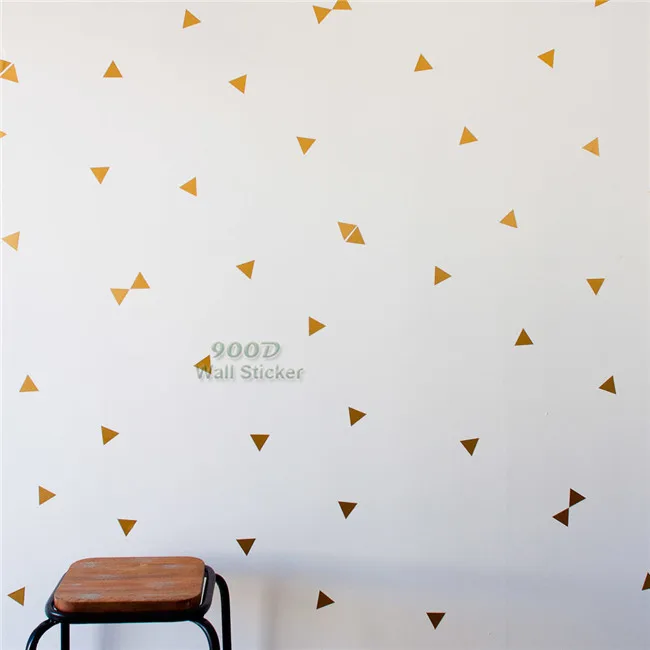 Gold triangle Wall Sticker, Removable home decoration art Wall Decals