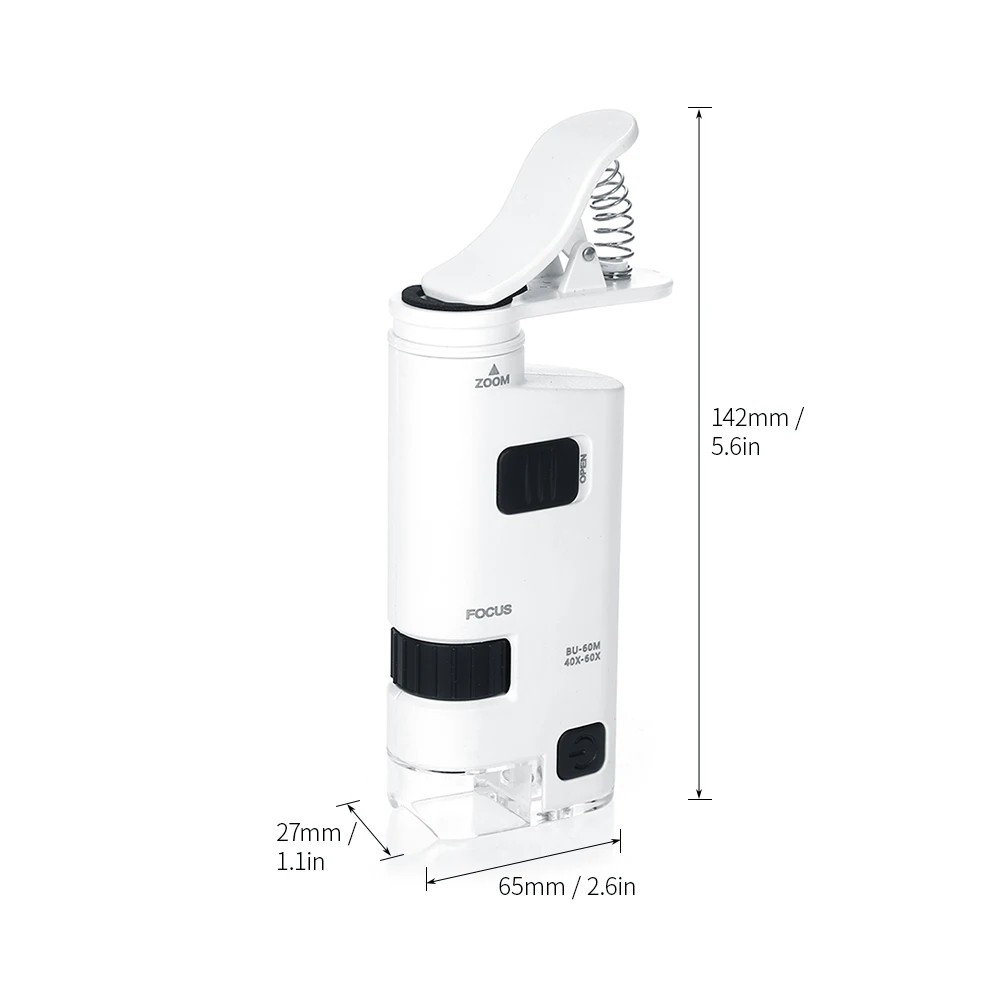 Микроскоп для мобильного телефона Универсальный мини-микроскоп с клипсой цифровой микроскоп с светодиодный увеличительное стекло лупа