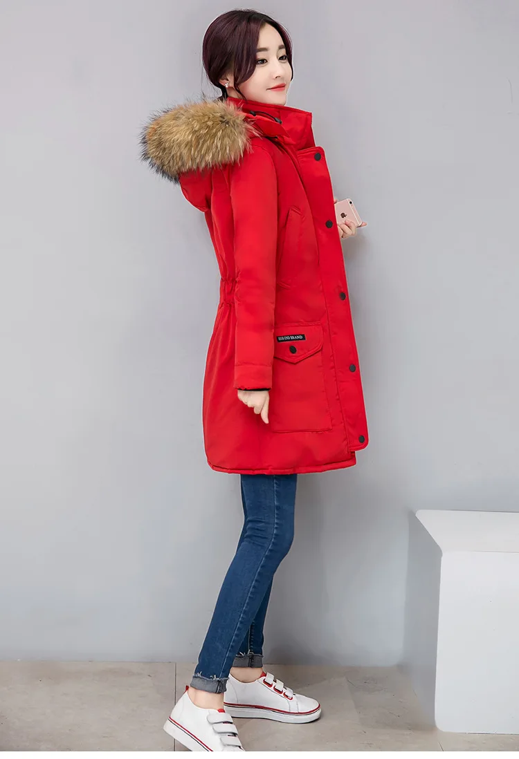 New winter cotton jacket female hooded women's long big yards thickening parkas manufacturer wholesale HS7373