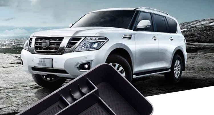 Apoio de Braço Central do Carro para Nissan Caixa de Armazenamento de Moeda Y62 de Armazenamento Smabee Caixa Patrol Interior Acessórios 2010-2020 4 Smabee Y62 de armazenamento Caixa Apoio de