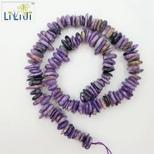 LII Ji натуральный камень Charoite Необычные 9-14 мм бусины DIY ювелирных изделий браслет ожерелье около 39 см
