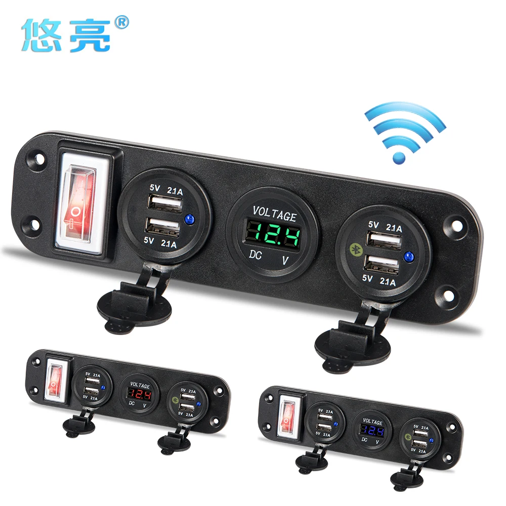 Newest Dual USB Port charger for car Voltage Display 2.1+2.1A Multi