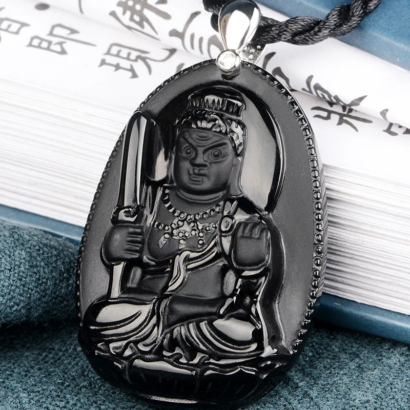 

Belwide Crocs Fudo Obsidian pendant Rooster year eight patron saint of natal Buddha and little money