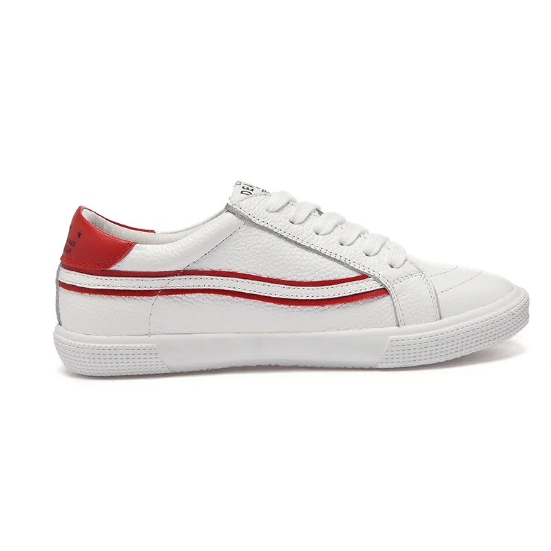 Señoras De 01 Calidad Mujeres 02 Zapatos Casuales Marca Planos Las Genuino white Cuero Red A072 100 white Zapatillas Alta Transpirable White And Blanco Los La Silver 01 65wqA