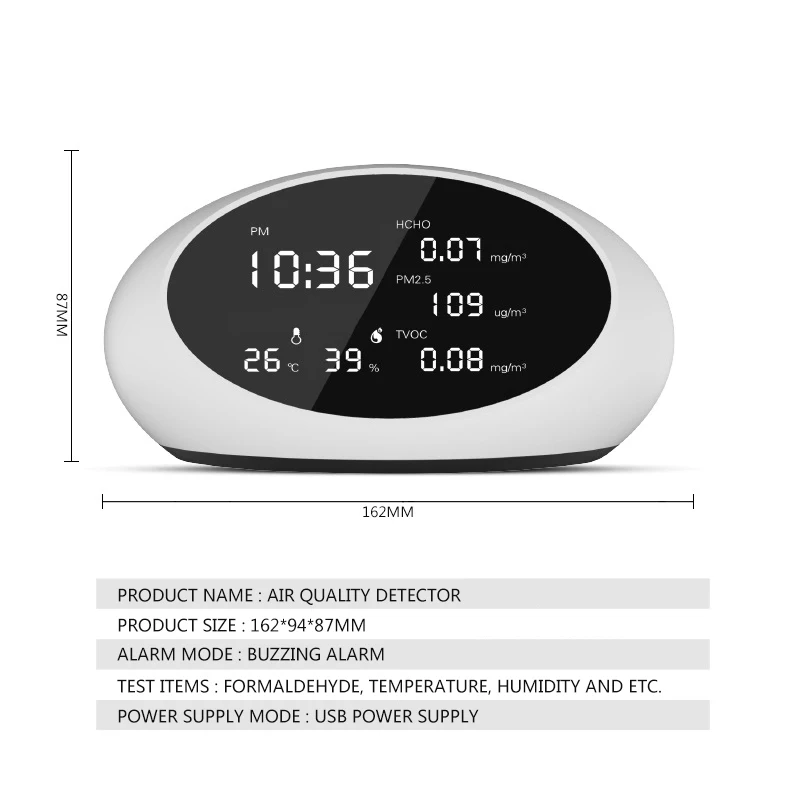 PRACMANU цифровой детектор качества воздуха PM2.5 Газоанализаторы и HCHO& TVOC тестер метр монитор тестер с перезаряжаемой батареей