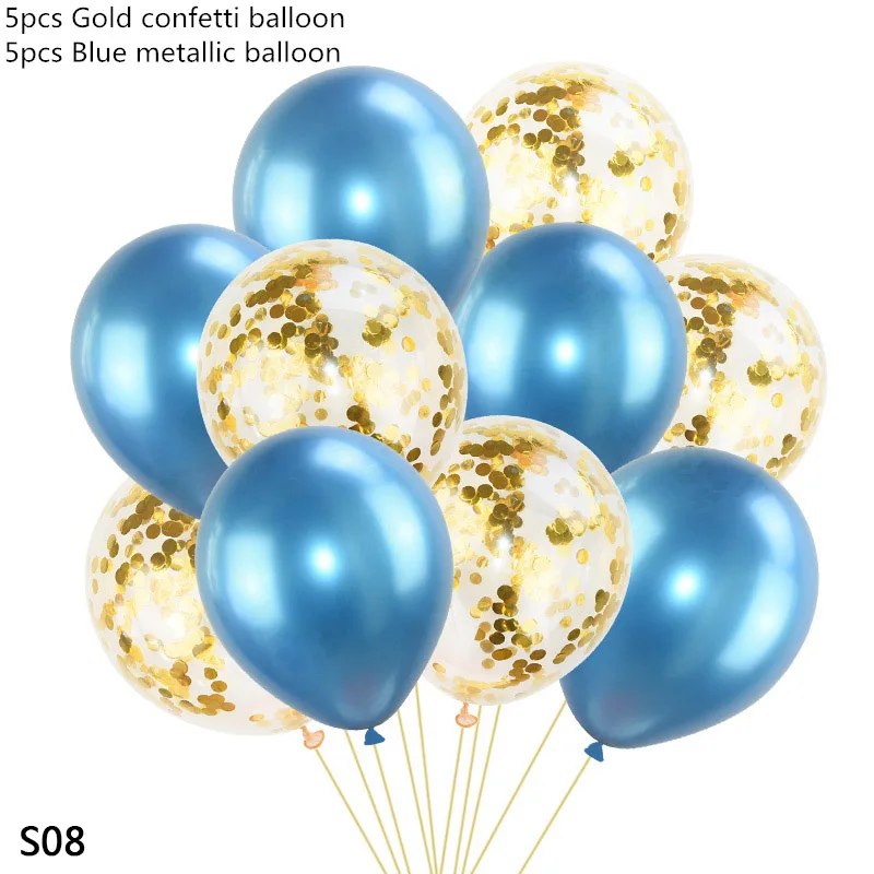 10 шт., конфетти на день рождения, шары, металлические шары, свадебные украшения, воздушные шары для детей, детские праздничные вечерние шары - Цвет: S08