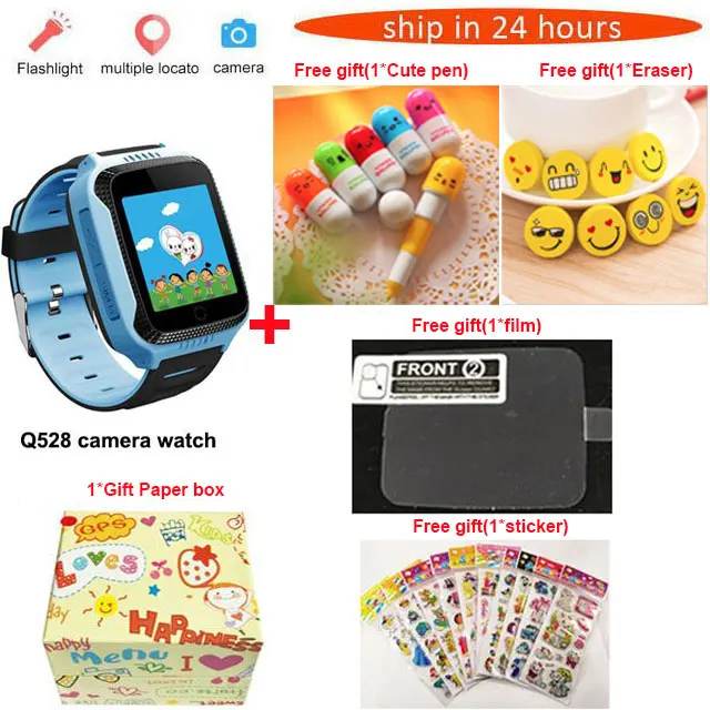Из России Q528 Q42 Y21 дети gps трекер часы Детские умные часы с камерой флэш-светильник SOS Вызов Расположение Finder для ребенка - Цвет: blue package 1