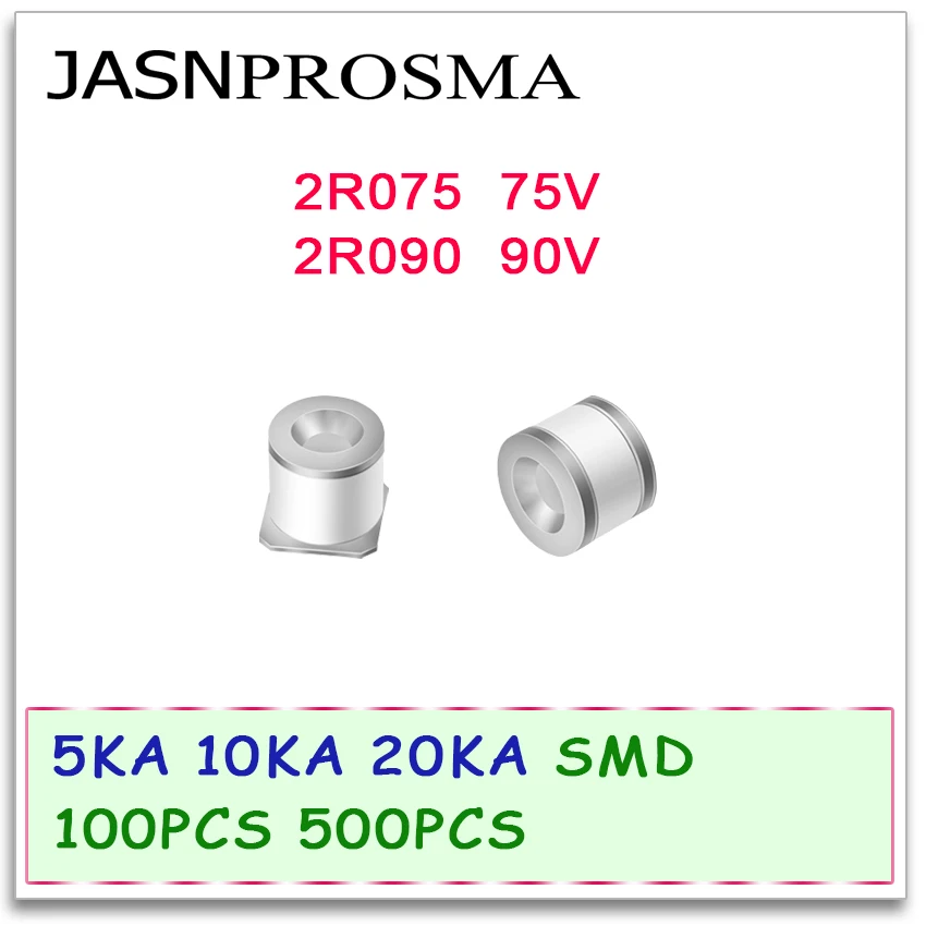 Jasnprosma Di Ceramica Tubo Di Scarico Del Gas Detonator Smd 5Ka 10Ka 20Ka 2R075 2R090 75 V 90 V 100 Pz 500 Pz 5.5*6 8*6