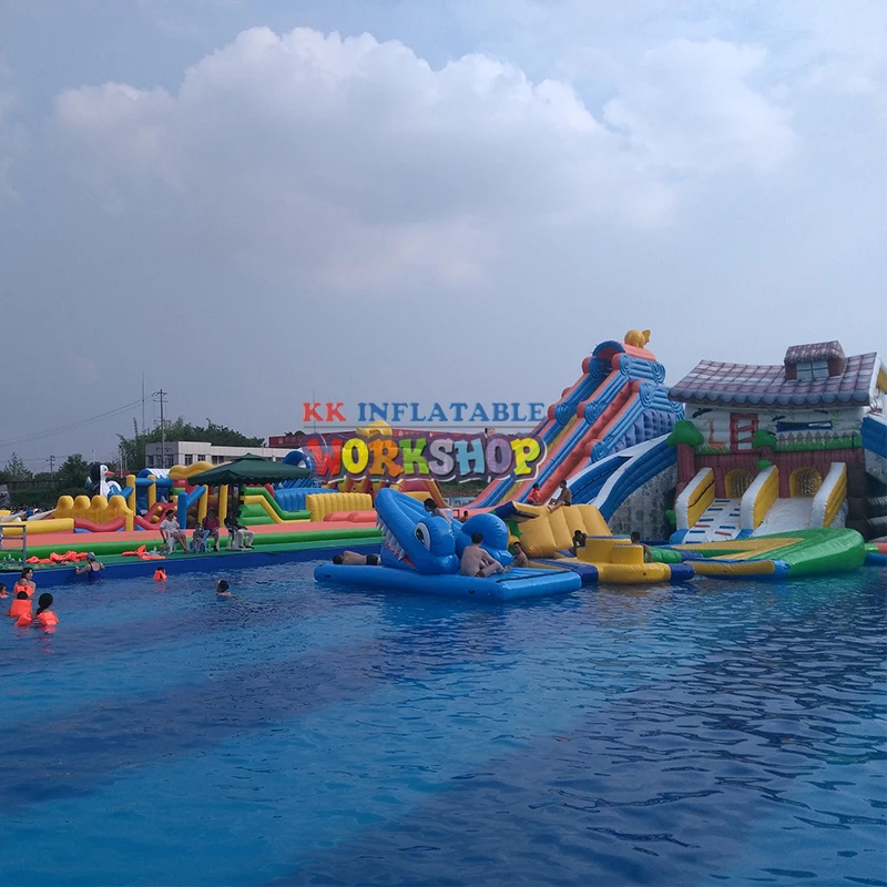 

inflatable floating park,The most fun inflatable pool paradise