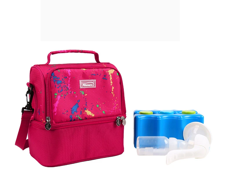 KinNet термальная сумка стиль осени двухслойная сумка для пикника красная оксфордская сумка через плечо для обеда большая сумка для ланча
