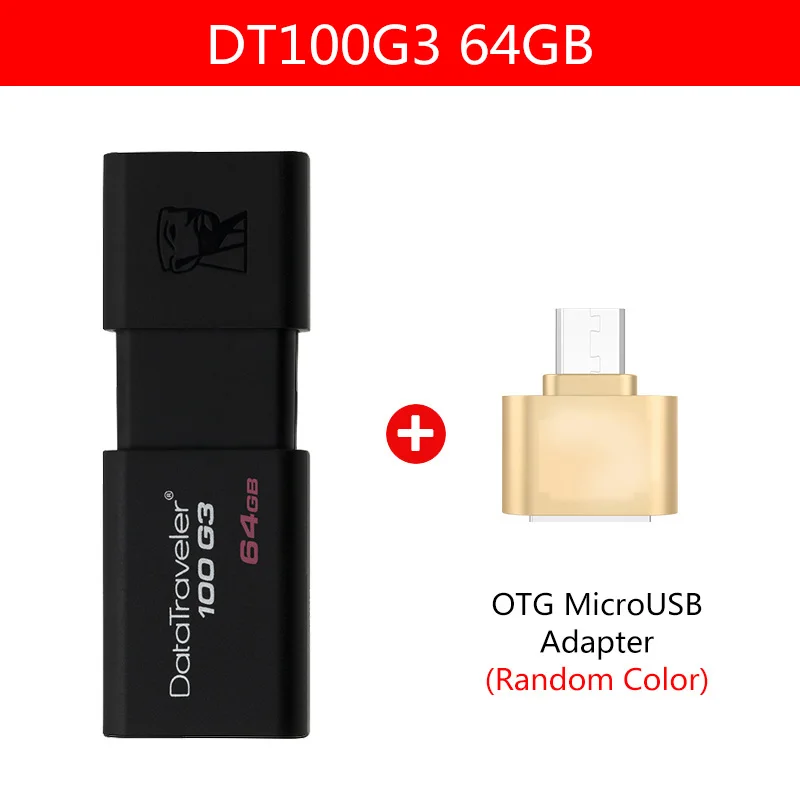 Kingston USB флеш-накопители 64 Гб USB 3,0 DT100G3 флэш-накопитель высокоскоростной Флэш накопитель 64 ГБ cle USB флеш-накопитель - Цвет: 64GB-A