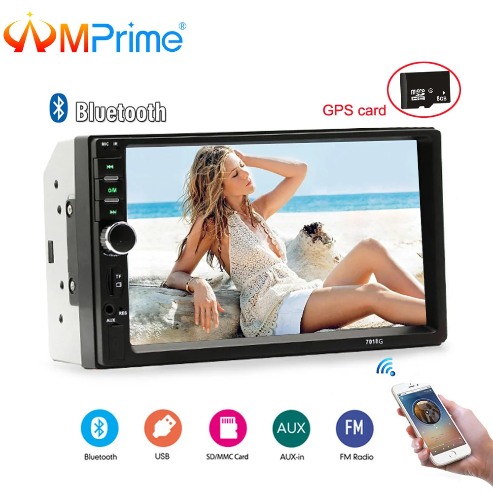 AMPrime Авто 2Din автомобильный радиоприемник 7 &quotgps сенсорный экран 2 din аудио стерео