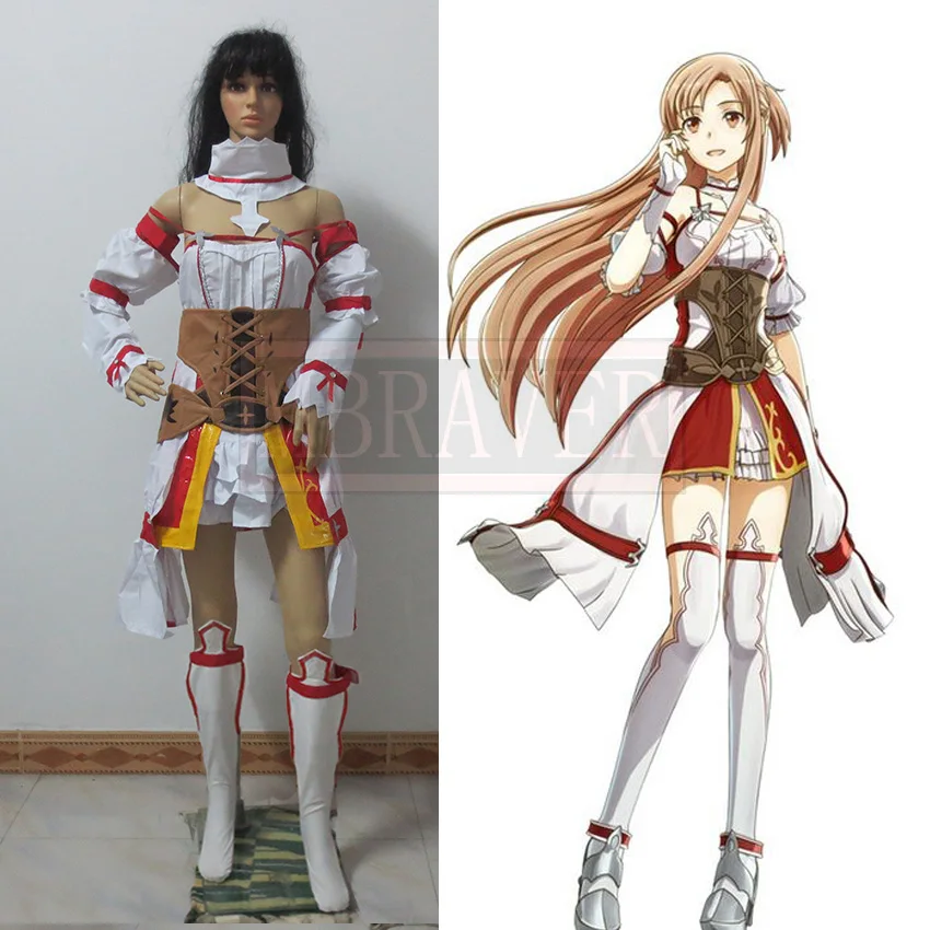 Sword Art Online костюм Asuna для косплея(костюмированных игр