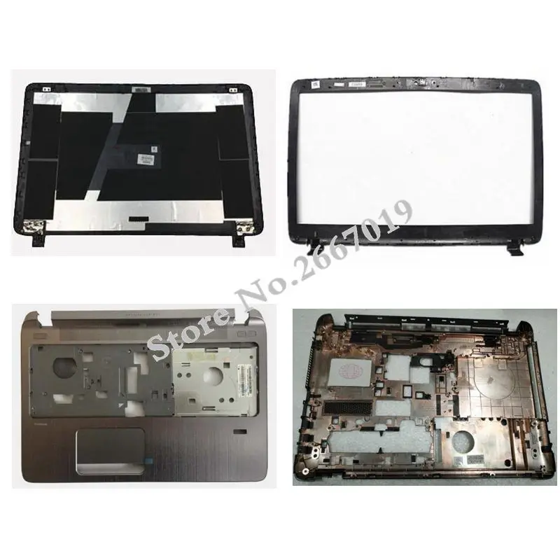 Kopen NIEUWE Laptop LCD TOP Cover voor HP Probook 450 455 G2 LCD Front bezel Palmrest Bovenste Bottom case cover 791689 001 AP15A000410