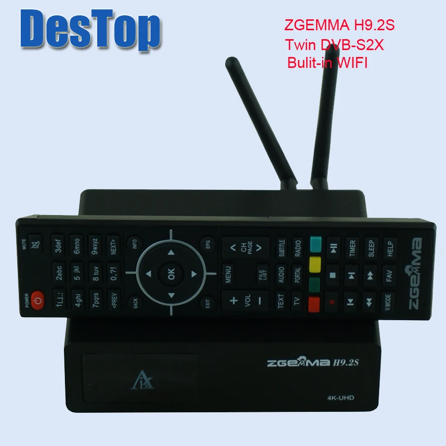 Официальная версия 4 к UHD телеприставка ZGEMMA H9.2S Linux OS DVB-S2X+ S2X Двойные тюнеры HEVC/H.265 декодирование bulit в wifi