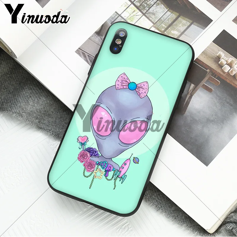 Yinuoda Alien Believe UFO ET cute Emoji Soft Rubber black Phone Case for iPhone X XS MAX 6 6S 7 7plus 8 8Plus 5 5S XR Yinuoda Alien Believe UFO ET cute Emoji Soft Rubber black Phone Case for iPhone X XS MAX 6 6S 7 7plus 8 8Plus 5 5S XR