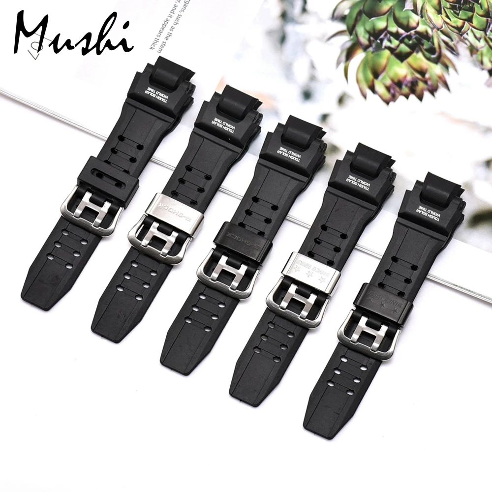 

Black Silicone Stainless Steel Buckle Watchband for Casio G-SHOCK G-1400 GA-1000 GW-4000 GW-A1000 GW-A1100 Man Rubber Strap+Tool