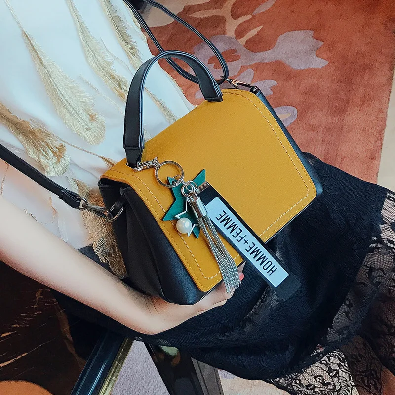 Women Handbag Fashion Color Matte Leather Shoulder Bag Small Casual Messenger Bag Tassel Totes Bags omadnn women s handbag fashion shoulder bag casual simple totes femme crossbody messenger high quality leather square black bag