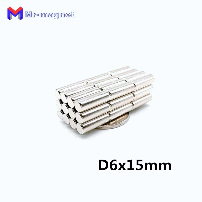 200 шт 6x15 мм неодимовый D6x15mm магниты king N35 6 мм х 15 мм, 6x15 постоянный магнит 6*15 neo dymium 6*15 мм магнит