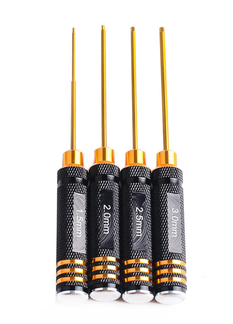 

RC tools 4 pcs titanium plating hardened 1.5 2.0 2.5 3.0mm Hexagon screwdriver