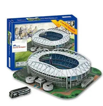

Candice guo 3D puzzle DIY toy paper building model Sport Estadio Rio Stadium Brazil football soccer assemble game baby gift 1set