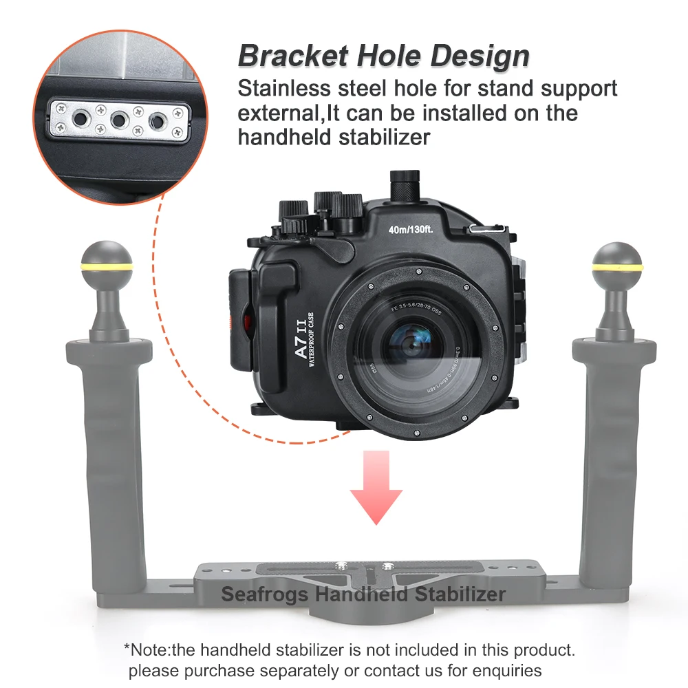 Seafrogs для Sony A7R II / A7S 40 м/130 футов Meikon корпус подводной камеры встроенный датчик