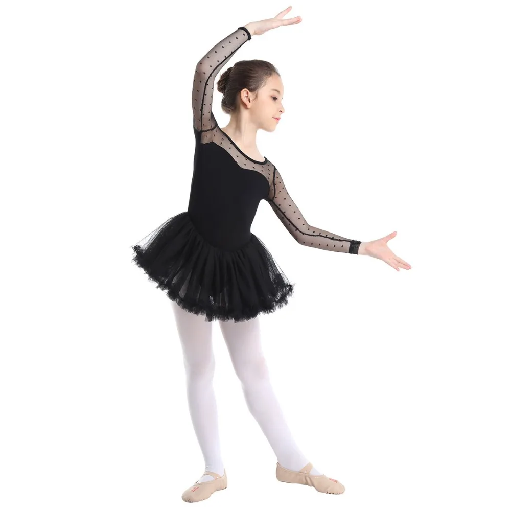 Professional Kids Girls Mesh Ballet Dance Tutu Dress Gymnastics Leotard Skirt Ballerina Costume Modern Lyrical Dancing Dresses