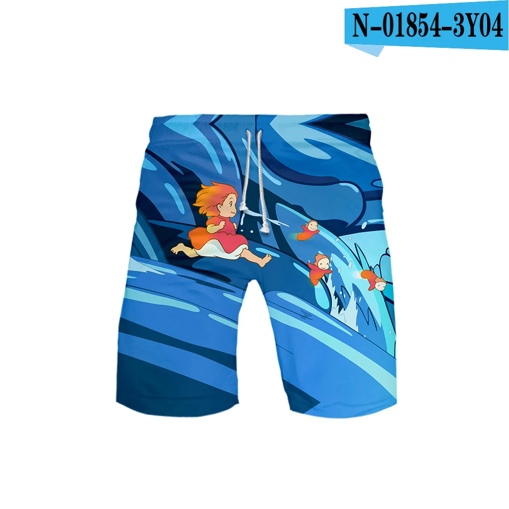 Ponyo On The Cliff мужские свободные шорты Летняя сумка-холодильник 3D Фитнес Бодибилдинг; бег мужские Брендовые мужские шорты аниме фильм брюки - Цвет: D