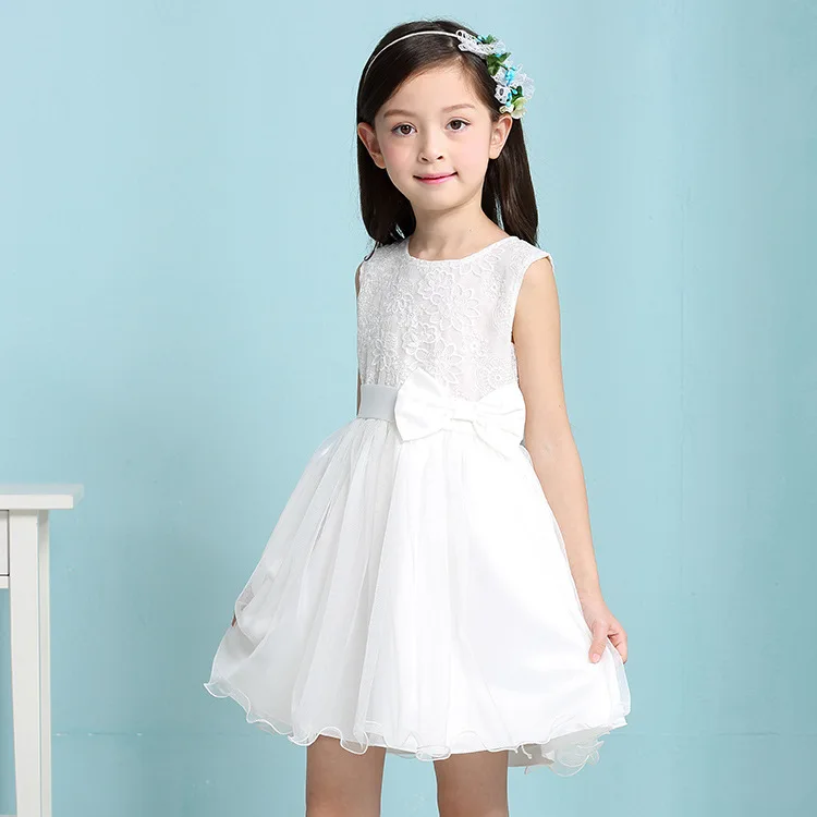 Girls Dresses Summer 2016 Children Clothes Girls Beautiful Lace Dress White Baby Girls Dress Teenager Kids