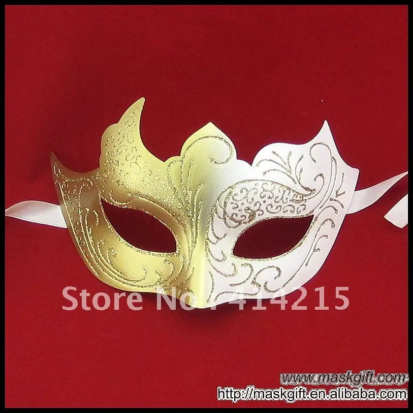 Amazing Wholesale Half face White Gold party masks masquerade