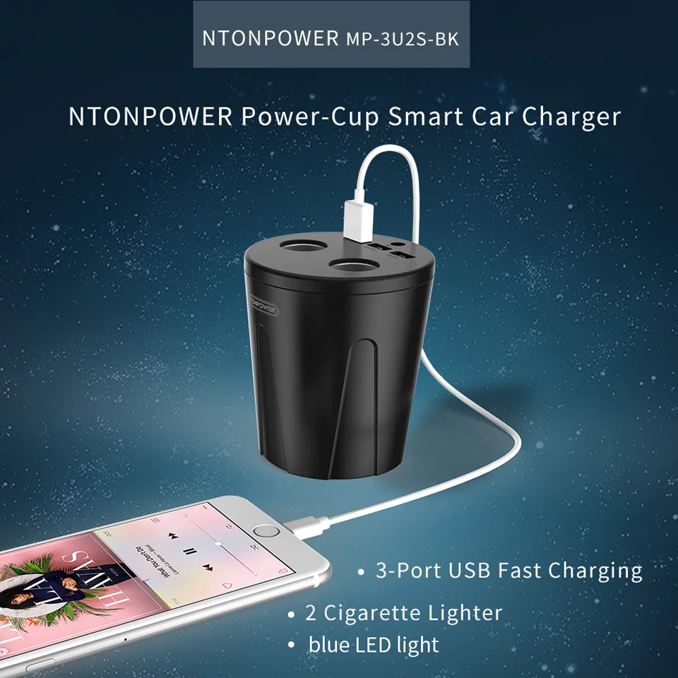 NTONPOWER MP 12V Выход USB Автомобильное зарядное устройство адаптер прикуривателя быстрое зарядное устройство для смартфонов/планшетов многофункциональная док-станция