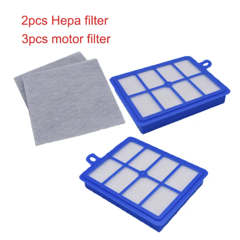 

2x H12 H13 Hepa Filter + 3pcs Motor Filters Replacements for Philips Electrolux Vacuum Cleaner Parts High Quality