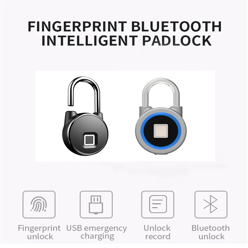 

Anti Theft Waterproof Keyless Smart Bluetooth Lock Biometric Fingerprint Padlock Door Lock For Home Gym Office Backpack