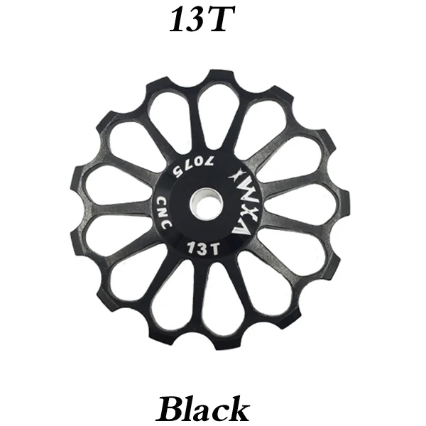 VXM MTB дорожный велосипед Керамика Шкив алюминиевого сплава задний переключатель 8 T/10 T/11 T/12/13 T/14/15 T/16 T/17 T руководство велосипед Керамика подшипник опорное колесо - Цвет: 13T Black