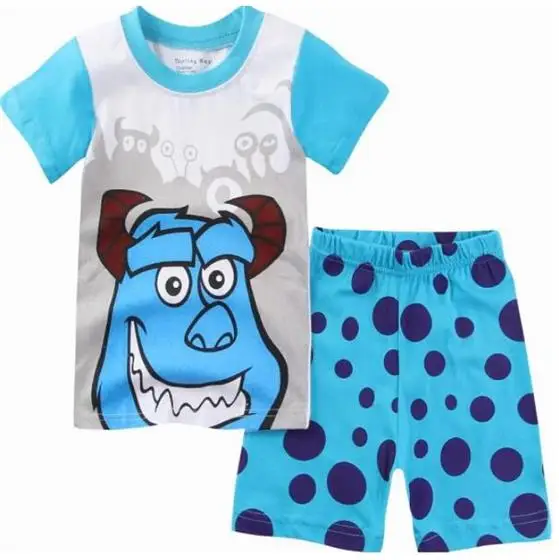 baby kids Pajamas Set summer children Short Sleeve cotton sleepwear Boys Cartoon pyjamas girls cute home clothing Nightwear ds43 - Цвет: color at picture