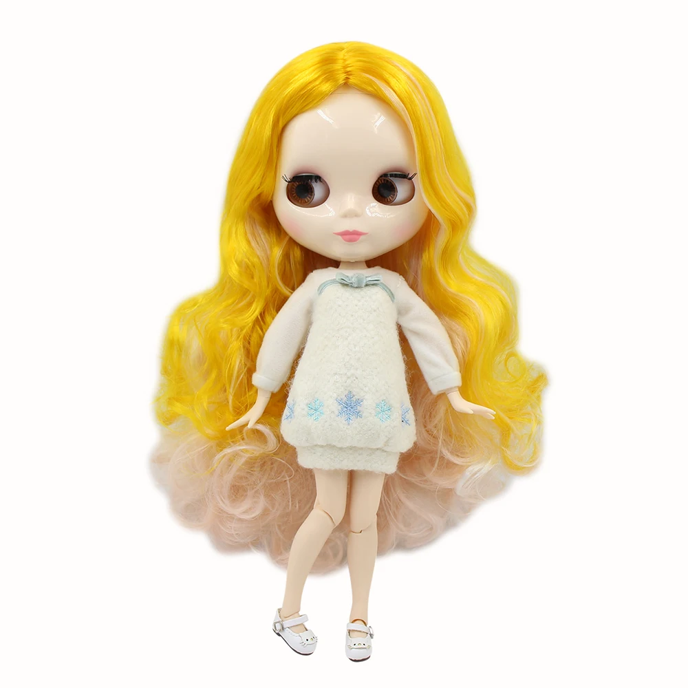 Кукла Blyth ICY DBS 30 см с белой кожей новая милая желтая смешанного цвета длинными