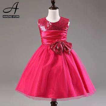 

2016 Girls dresses Sequin pink princess dress ballgown dresses party dress ropa de nina vestido de festa vestidos ninas princesa