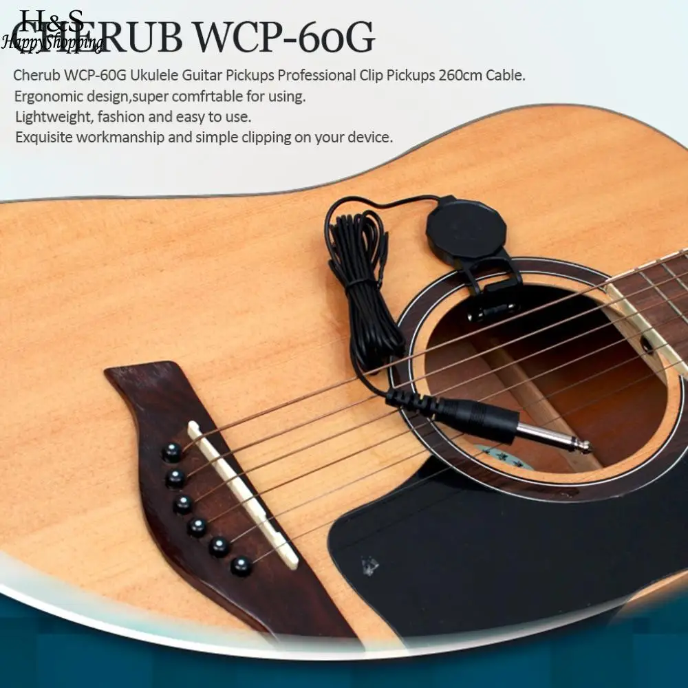 

Sales Cable Ukulele Guitar Pickups Clip Professional WCP-60G Accessories Pickups Cherub Perfect 260cm Musical Hot Instruments