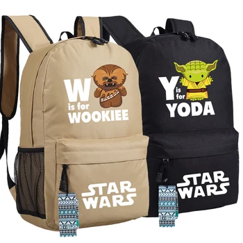 

Cos Star Wars Backpack Bag Yoda & Wookiee School Shoulder Travel Students Bag Cospaly