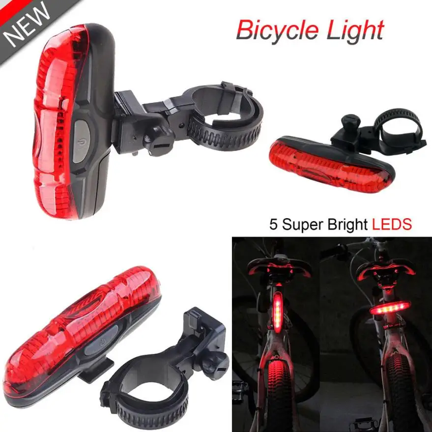 Waterproof Bike Bicycle Cycle Rear Back TAIL LIGHT LAMP 5 Super Bright LED Light