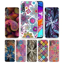 Чехол с изображением цветка мандалы решетки чехол для samsung Galaxy A50 A8 A6 плюс A70 A20e A40 A30 A20 A10 A9 A7 Прозрачные Жесткие защитные чехлы чехол для телефона