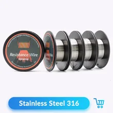 Volcanee 10 м/рулон SS316L сопротивление провода RDTA РБА ввиду атомайзер из нержавеющей стали нагревательные провода Предварительно Построенная катушка Vape электронная сигарета