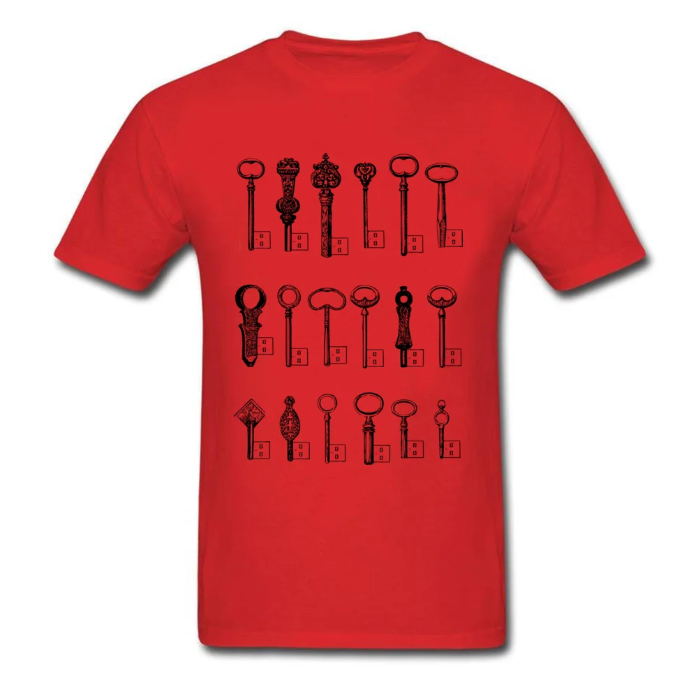 Customized Short Sleeve Tees Mother Day Round Collar 100% Cotton Men T-shirts Usb Keys Customized Top T-shirts Slim Fit Usb Keys red