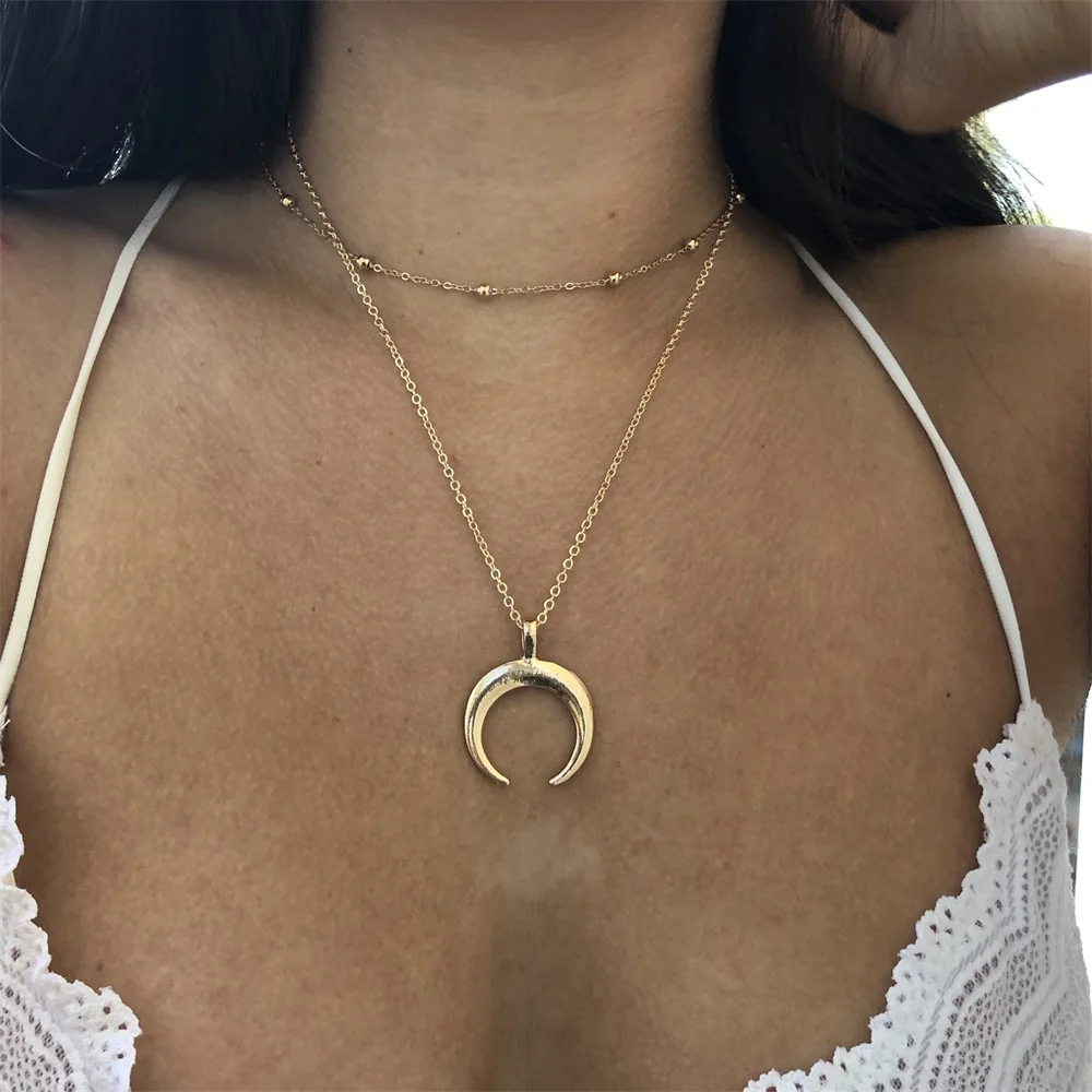 collier ras de cou croissant de lune collier ras de cou croissant de lune