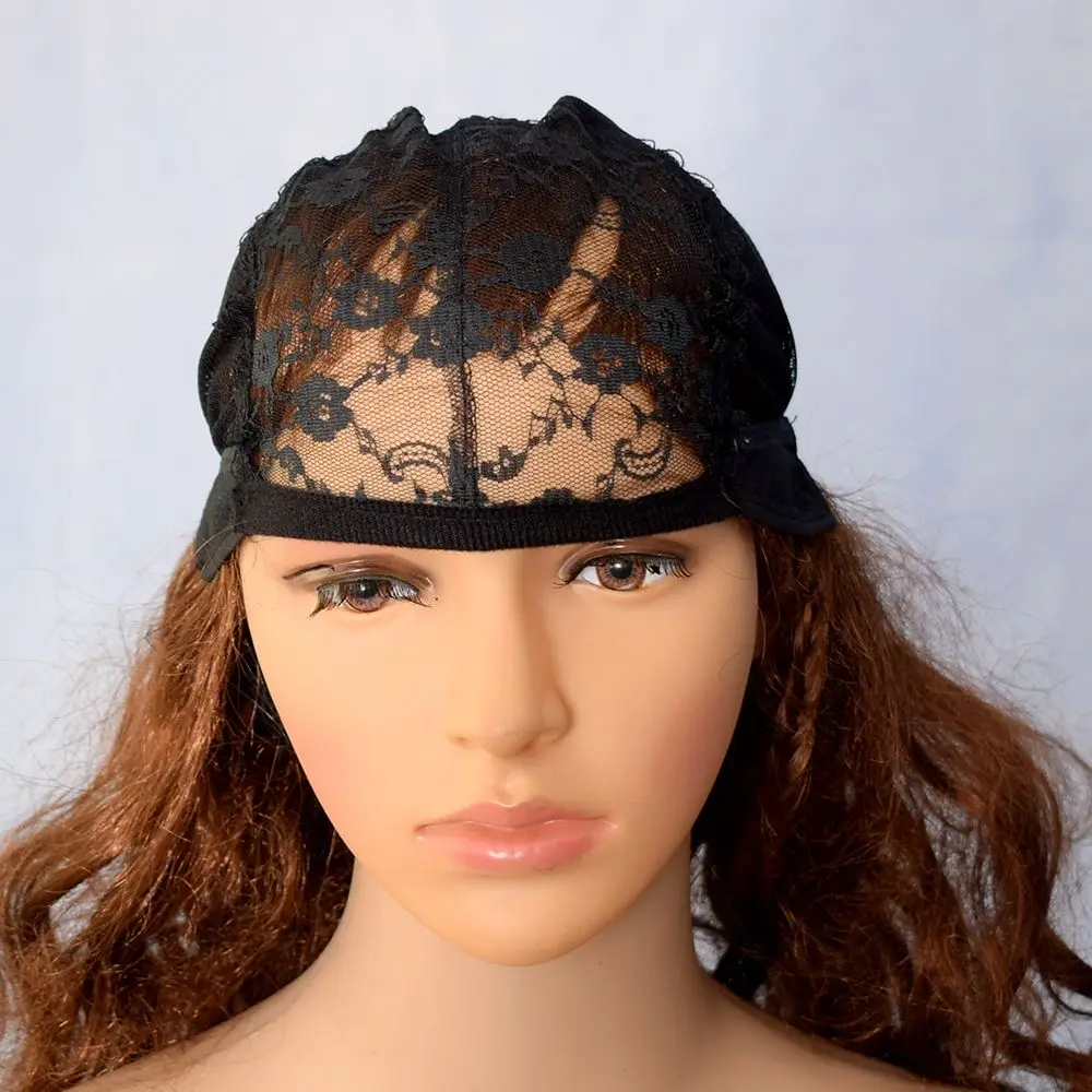 

1pc Double Lace Wig Caps For Making Wigs And Hair Weaving Stretch Adjustable Wig Cap Hot Black Dome Cap For Wig Hair Net New