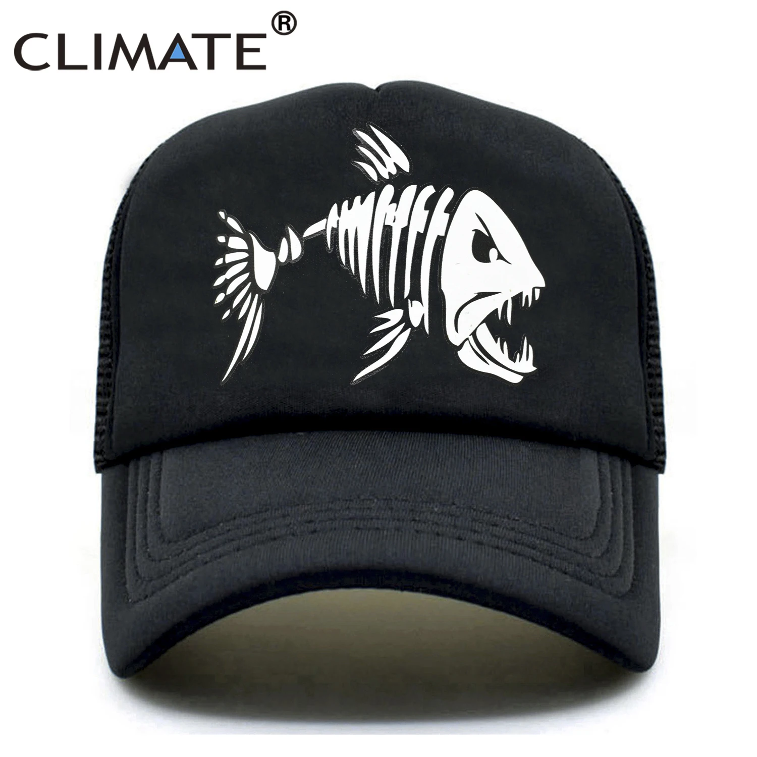 CLIMATE Men Fishbone Trucker Caps Fish bone Fishing Hip Hop Baseball